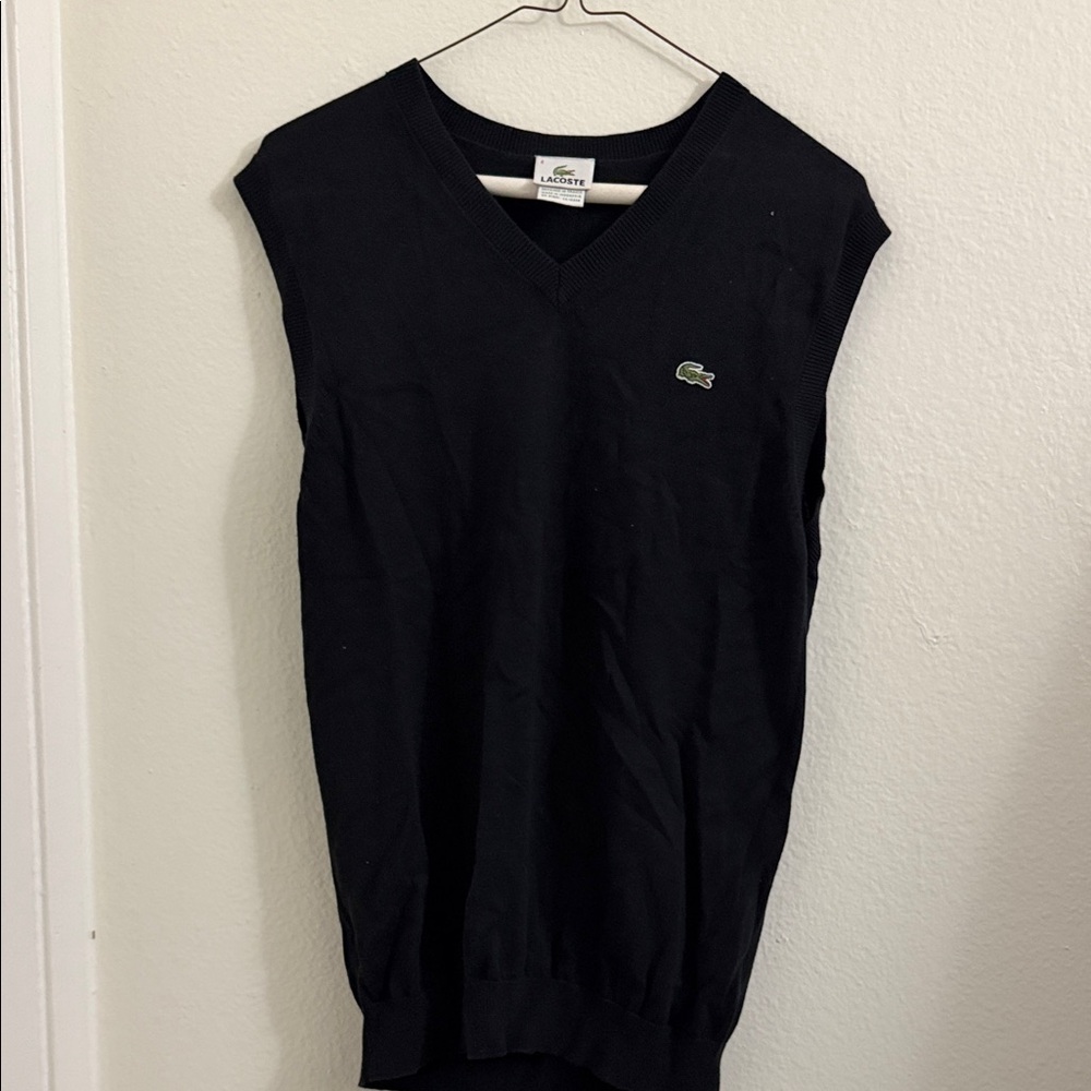 Lacoste Black V-Neck Sweater Vest